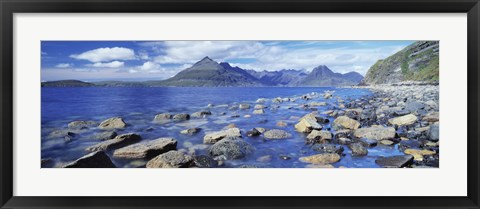 Framed Rocks on the beach, Elgol Beach, Elgol, Cuillin Hills, Isle Of Skye, Scotland Print