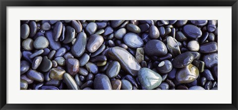 Framed Close-up of pebbles, Sandymouth Beach, Cornwall, England Print