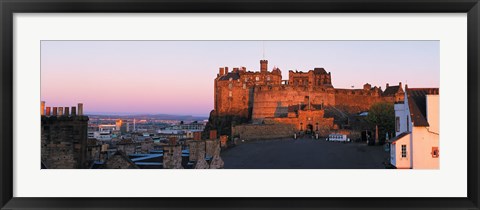 Framed Castle in a city, Edinburgh Castle, Edinburgh, Scotland Print