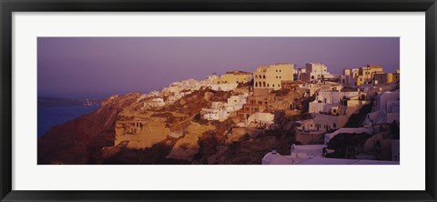 Framed Town on a cliff, Santorini, Greece Print