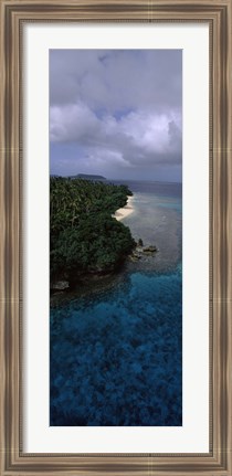 Framed Aerial view of a coastline, Vava&#39;u, Tonga, South Pacific Print