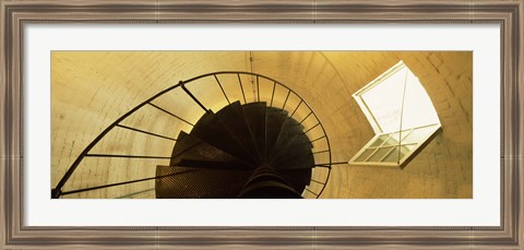 Framed Low angle view of a spiral staircase of a lighthouse, Key West lighthouse, Key West, Florida, USA Print