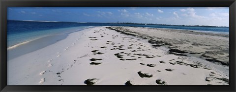 Framed Footprints on the beach, Cienfuegos, Cienfuegos Province, Cuba Print