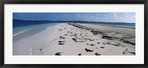 Framed Footprints on the beach, Cienfuegos, Cienfuegos Province, Cuba Print