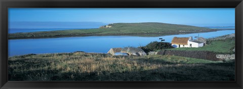 Framed High angle view of cottages at the coast, Allihies, County Cork, Munster Province, Republic of Ireland Print