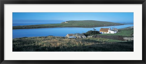 Framed High angle view of cottages at the coast, Allihies, County Cork, Munster Province, Republic of Ireland Print