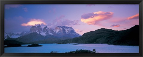 Framed Clouds over mountains, Towers of Paine, Torres del Paine National Park, Chile Print