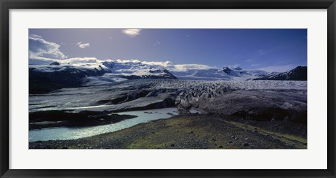 Framed Glaciers in a lake, Vatnajokull, Fjallsarlon, Jokulsarlon Lagoon, Iceland Print