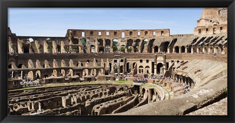 Framed Interiors of an amphitheater, Coliseum, Rome, Lazio, Italy Print