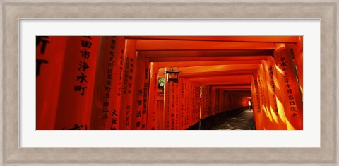 Framed Torii gates of a shrine, Fushimi Inari-Taisha, Fushimi Ward, Kyoto, Kyoto Prefecture, Kinki Region, Honshu, Japan Print