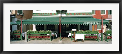 Framed Facade of a restaurant, Burano, Venice, Veneto, Italy Print