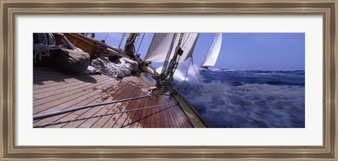 Framed Sailboats in the sea, Antigua, Antigua and Barbuda Print