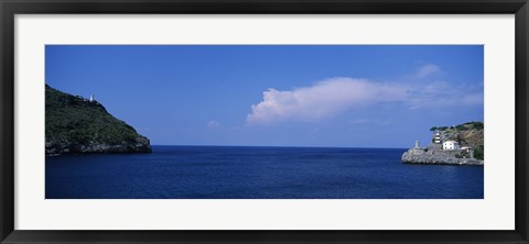 Framed Island in the sea, Majorca, Spain Print