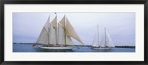 Framed Sailboats in the sea, Narragansett Bay, Newport, Newport County, Rhode Island, USA Print