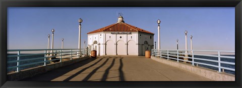 Framed Building on a pier, Manhattan Beach Pier, Manhattan Beach, Los Angeles County, California, USA Print