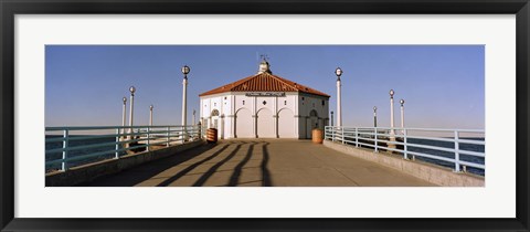 Framed Building on a pier, Manhattan Beach Pier, Manhattan Beach, Los Angeles County, California, USA Print