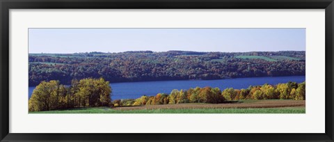 Framed Trees at the lakeside, Owasco Lake, Finger Lakes, New York State, USA Print