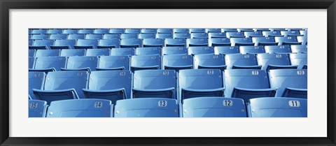 Framed Empty blue seats in a stadium, Soldier Field, Chicago, Illinois, USA Print