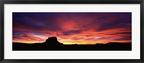 Framed Buttes at sunset, Chaco Culture National Historic Park, New Mexico, USA Print