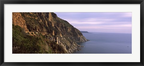 Framed Rock formations on the coast, Mt Chapman&#39;s Peak, Cape Town, Western Cape Province, South Africa Print