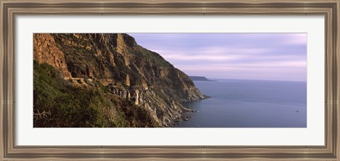 Framed Rock formations on the coast, Mt Chapman&#39;s Peak, Cape Town, Western Cape Province, South Africa Print