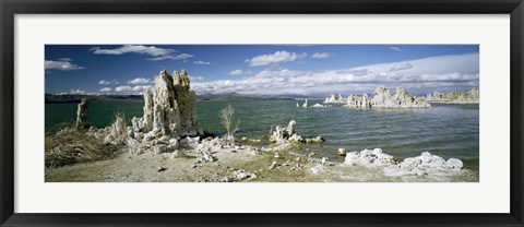 Framed Tufa rock formations at the lakeside, Mono Lake, California, USA Print