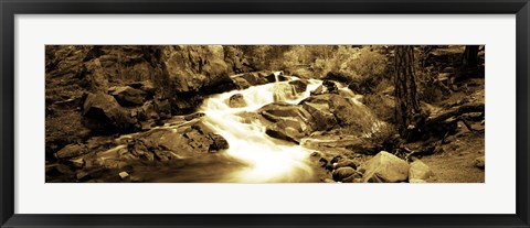 Framed Stream flowing through rocks, Lee Vining Creek, Lee Vining, Mono County, California, USA Print