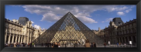 Framed Pyramid in front of a building, Louvre Pyramid, Musee Du Louvre, Place du Carrousel, Paris, Ile-de-France, France Print