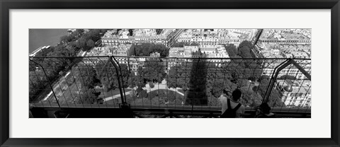 Framed High angle view of a city, Eiffel Tower, Paris, Ile-de-France, France Print