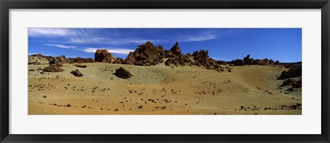 Framed Rocks on an arid landscape, Pico de Teide, Tenerife, Canary Islands, Spain Print