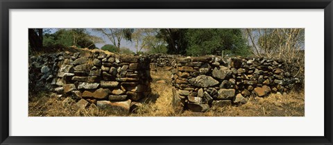 Framed Ruins of a stone wall, Thimlich Ohinga, Lake Victoria, Great Rift Valley, Kenya Print