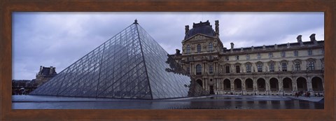 Framed Pyramid in front of a museum, Louvre Pyramid, Musee Du Louvre, Paris, France Print