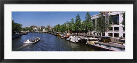 Framed Opera house at the waterfront, Amstel River, Stopera, Amsterdam, Netherlands Print