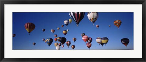 Framed Hot air balloons floating in sky, Albuquerque International Balloon Fiesta, Albuquerque, Bernalillo County, New Mexico, USA Print