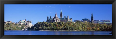 Framed Government building on a hill, Parliament Building, Parliament Hill, Ottawa, Ontario, Canada Print