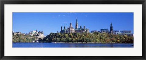 Framed Government building on a hill, Parliament Building, Parliament Hill, Ottawa, Ontario, Canada Print