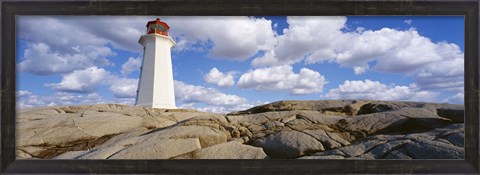 Framed Low Angle View Of A Lighthouse, Peggy&#39;s Cove, Nova Scotia, Canada Print