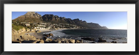 Framed Camps Bay with the Twelve Apostles in the background, Western Cape Province, South Africa Print