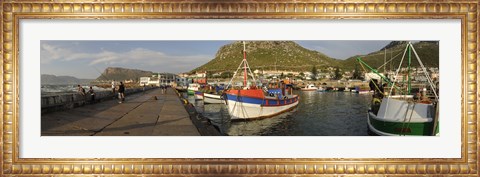 Framed Fishing boats at a harbor, Kalk Bay, False Bay, Cape Town, Western Cape Province, South Africa Print