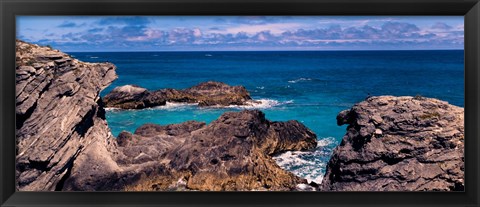 Framed Rock formations on the coast, Bermuda Print