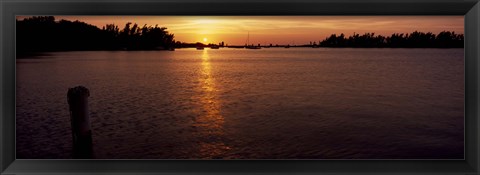 Framed Sunrise over the sea, Bermuda Print