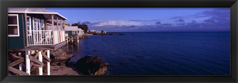 Framed Cabanas on the beach, Bermuda Print