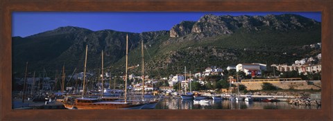 Framed Boats at a marina, Kas, Antalya Province, Turkey Print