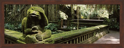 Framed Statue of a monkey in a temple, Bathing Temple, Ubud Monkey Forest, Ubud, Bali, Indonesia Print