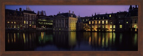 Framed Buildings at the waterfront, Binnenhof, The Hague, South Holland, Netherlands Print