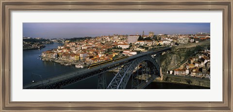 Framed Bridge across a river, Dom Luis I Bridge, Duoro River, Porto, Portugal Print