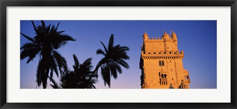 Framed Low angle view of a tower, Torre De Belem, Belem, Lisbon, Portugal Print