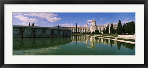 Framed Gardens Infront of Mosteiro Dos Jeronimos, Lisbon, Portugal Print