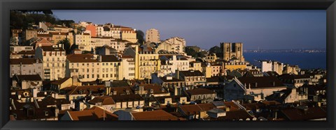 Framed Buildings in Alfama, Lisbon, Portugal Print