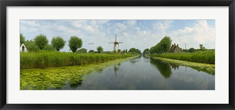 Framed Traditional windmill along with a canal, Damme, Belgium Print